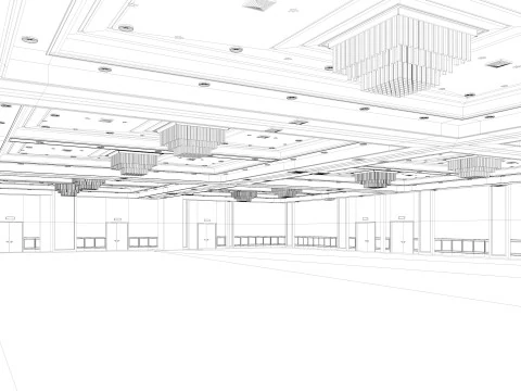 Convention Center Suite Ballroom 3D Model