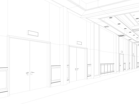 Sala balowa w centrum kongresowym Model 3D