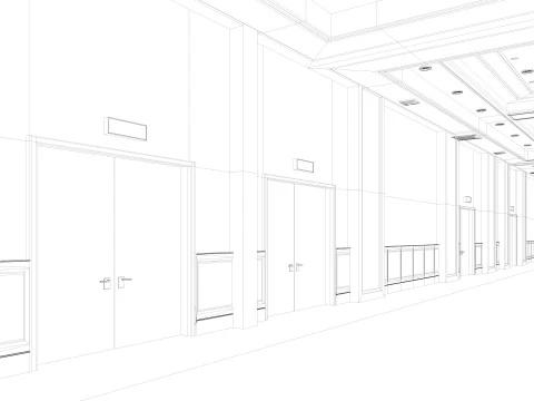 Convention Center Suite Ballroom 3D Model