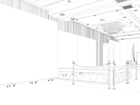 Convention Center Suite Ballroom 3D Model