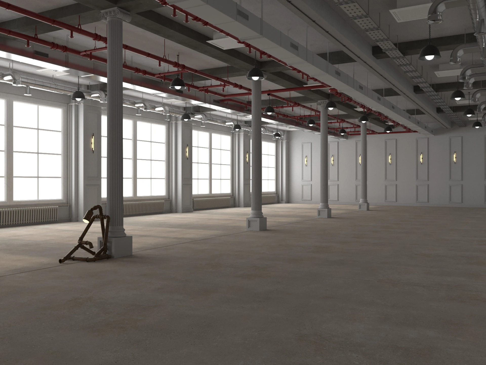 Loft Office interior 19 3D Model .c4d .max .obj .3ds .fbx .stl .blend 