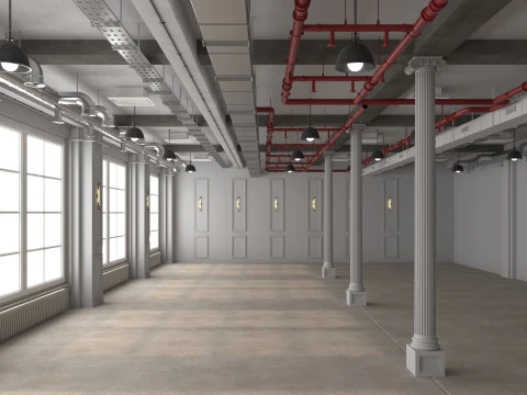 Loft Office interior 19 3D Model