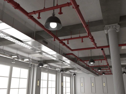 Loft Office interior 19 3D Model