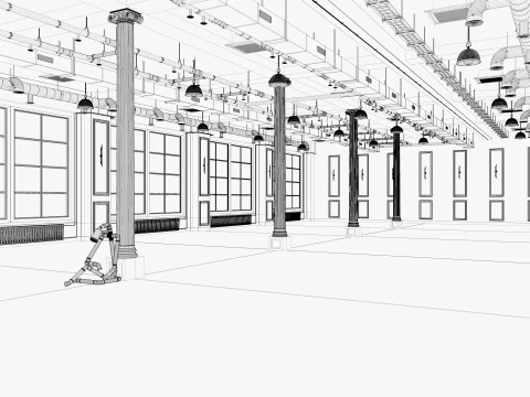 Loft Office interior 19 3D Model