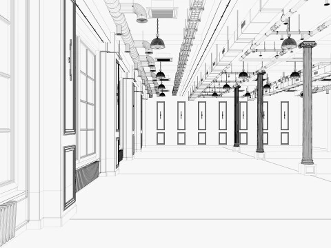 Loft Office interior 19 3D Model