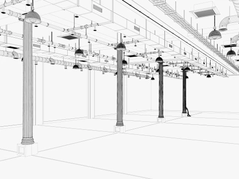 Loft Office interior 19 3D Model