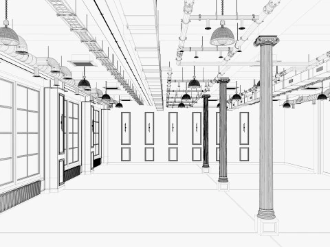 Loft Office interior 19 3D Model