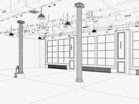 Loft Office interior 19 3D Model