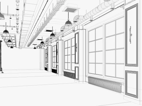 Loft Office interior 19 3D Model