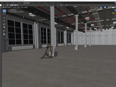 Loft Office interior 19 3D Model