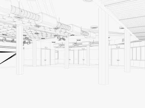 Convention Center Event Space 3D Model