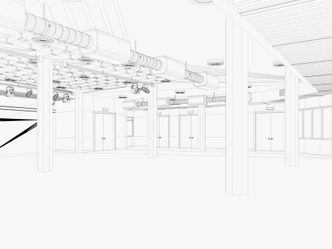 Convention Center Event Space 3D Model