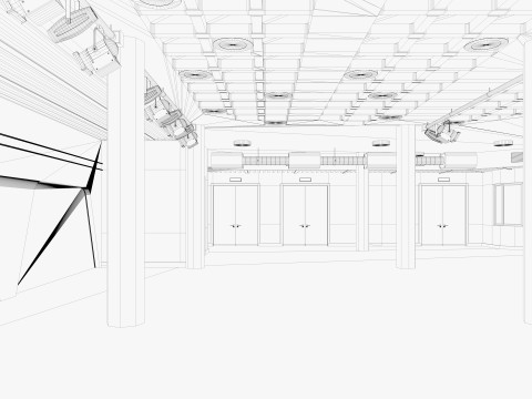 Convention Center Event Space 3D Model