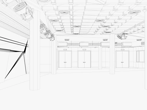 Convention Center Event Space 3D Model