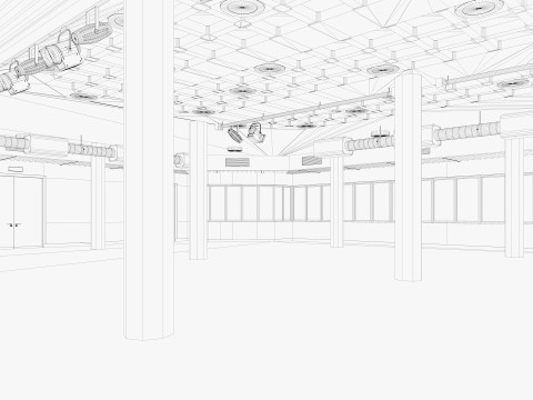 Convention Center Event Space 3D Model