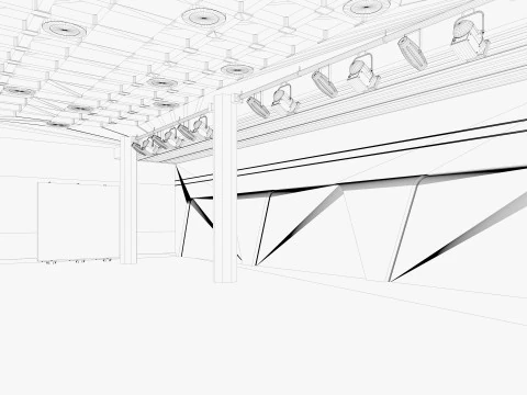Convention Center Event Space 3D Model
