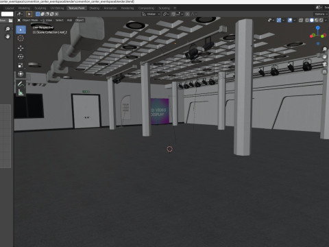 Convention Center Event Space 3D Model