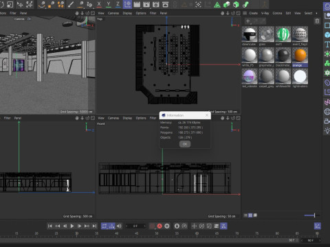 Convention Center Event Space 3D Model