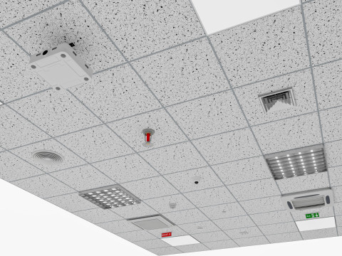 모듈식 천장 컬렉션 3D 모델