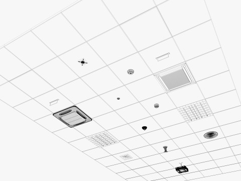 모듈식 천장 컬렉션 3D 모델