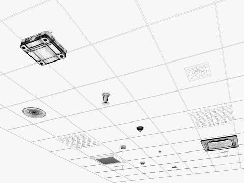 모듈식 천장 컬렉션 3D 모델