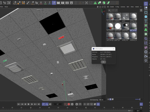 모듈식 천장 컬렉션 3D 모델