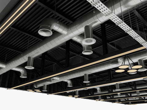 Ceiling Ventilation Pipes 22 3D Model