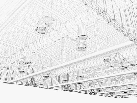 Ceiling Ventilation Pipes 22 3D Model