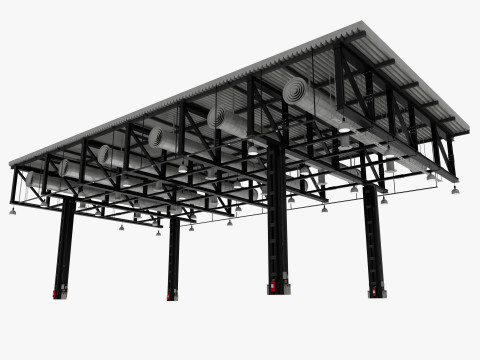 Трубы потолочной вентиляции 23 3D Модель
