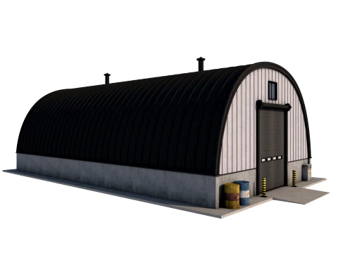 Industrial building 3 low-poly 3D Model