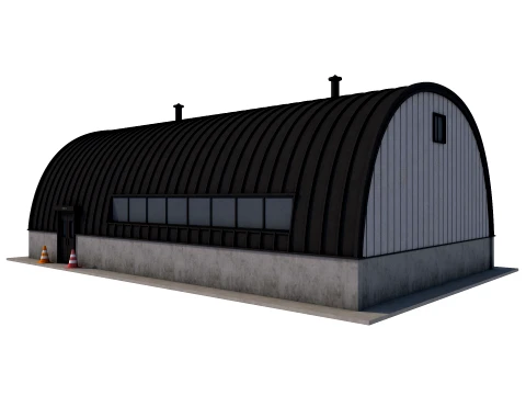 Industrial building 3 low-poly 3D Model