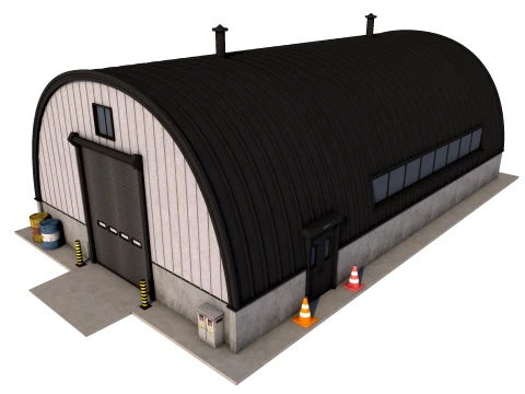 Industrial building 3 low-poly 3D Model