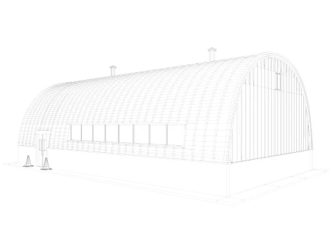 Industrial building 3 low-poly 3D Model