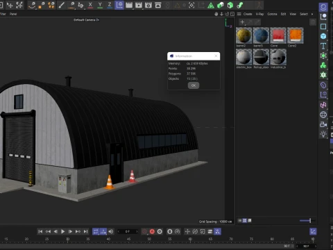 Industrial building 3 low-poly 3D Model