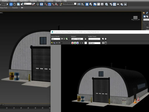 Industrial building 3 low-poly 3D Model