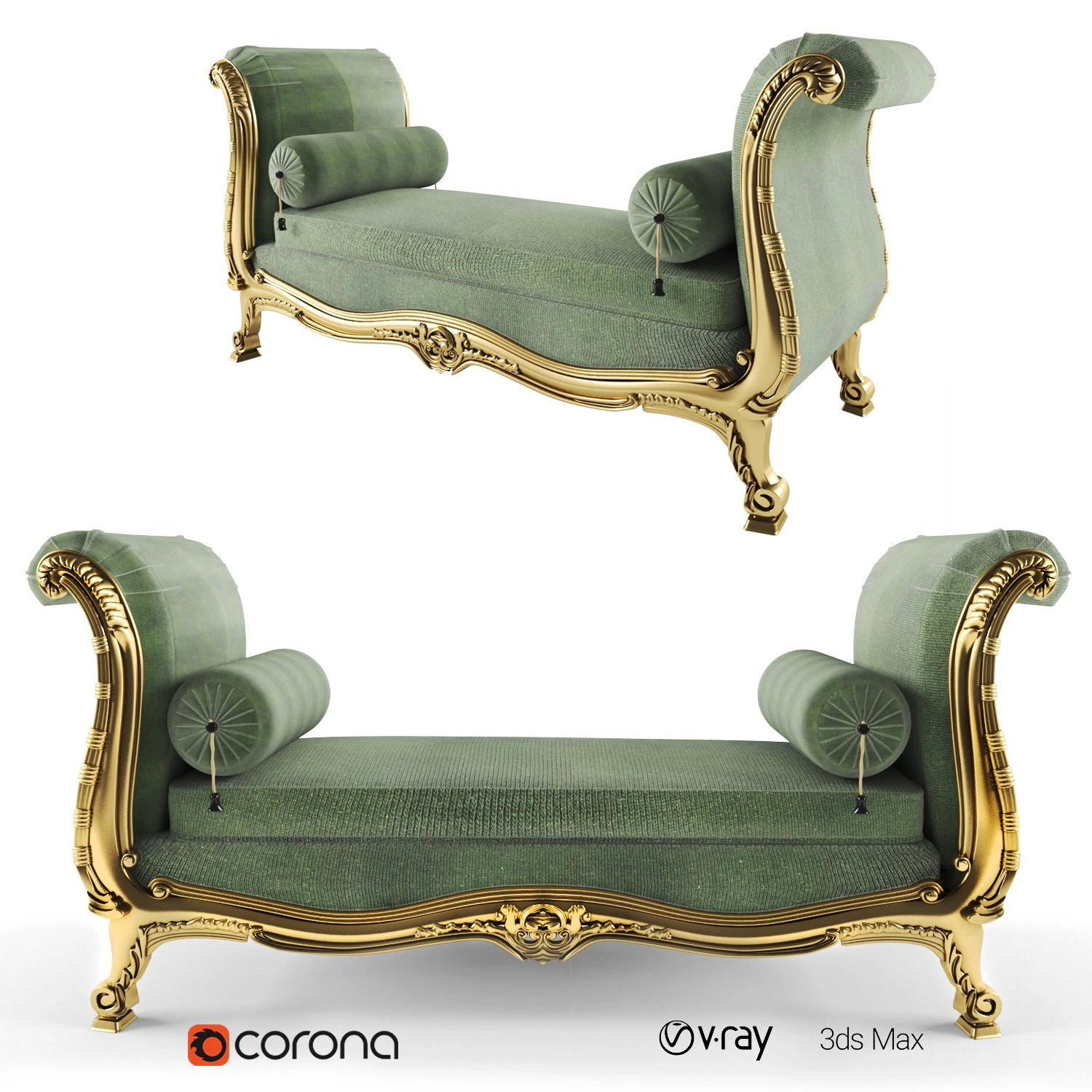 sofa classic 3D Model .c4d .max .obj .3ds .fbx .stl .blend 