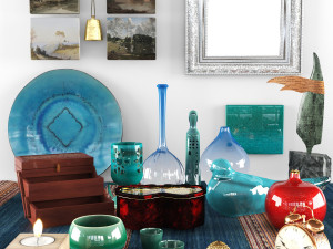 green blue decor 3D मॉडल