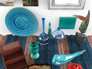 green blue decor 3D Model