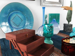 green blue decor 3D Model