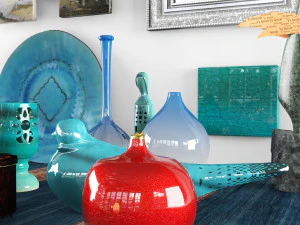 green blue decor 3D Model