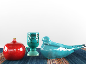 green blue decor 3D Model