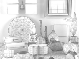 green blue decor 3D Model