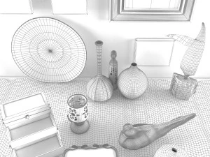 green blue decor 3D Model