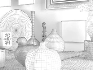 green blue decor 3D Model
