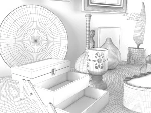 green blue decor 3D Model