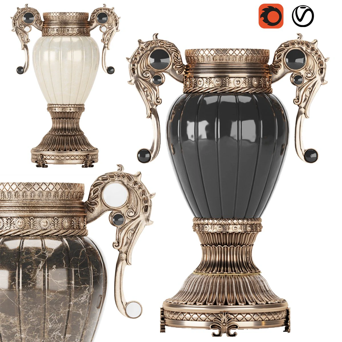 decorative antique 3D Model .c4d .max .obj .3ds .fbx .stl .blend 