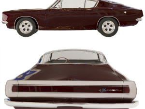 1968 plymouth barracuda maroon 3D 모델