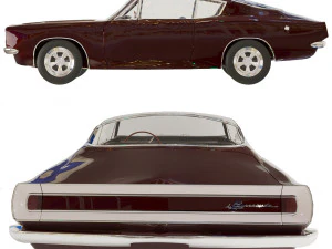 1968 plymouth barracuda maroon 3D Model