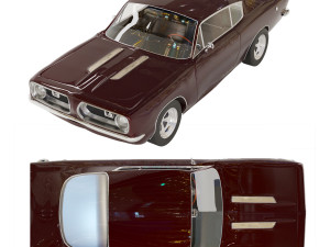 1968 plymouth barracuda maroon 3D 모델