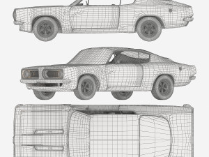 1968 plymouth barracuda maroon 3D 모델